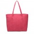 E1769 CT - Miss Lulu Fashionable PU Tote Bag Claret